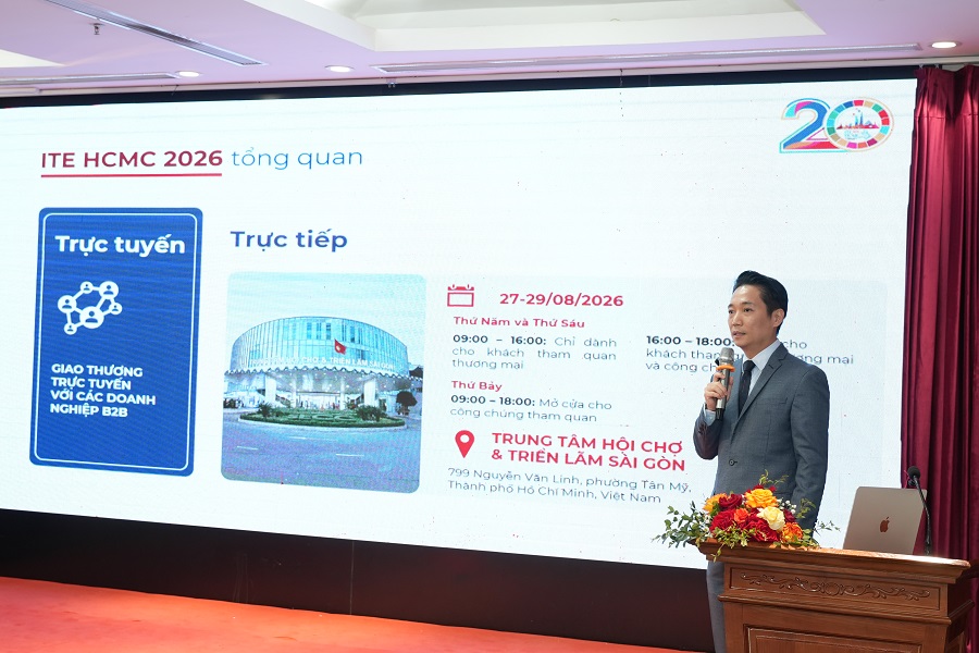 Đại di&ecirc;̣n Ban t&ocirc;̉ chức giới thi&ecirc;̣u v&ecirc;̀ ITE HCMC 2026