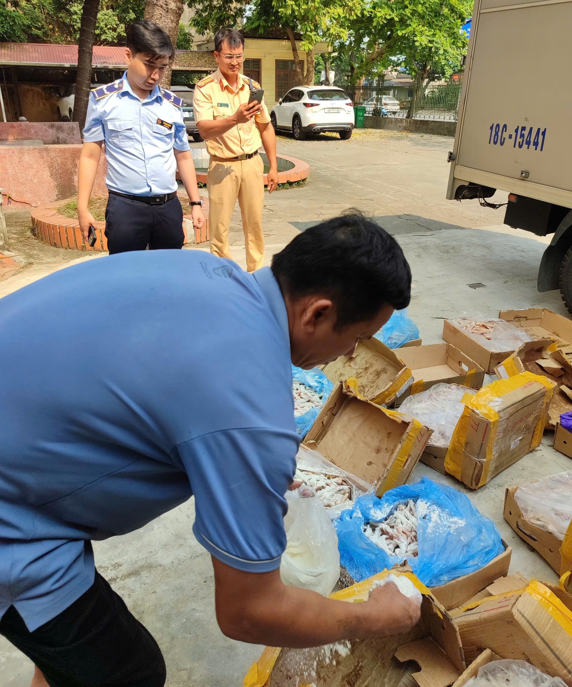 Ninh Bình: Tiêu hủy 150 kg chân gà đông lạnh nhập lậu