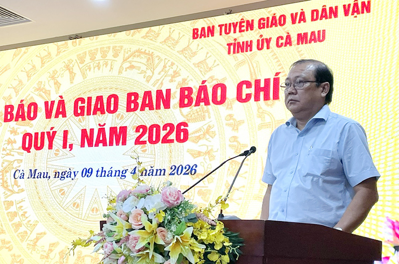 &Ocirc;ng Nguyễn Văn Đen Ph&oacute; Gi&aacute;m đốc Sở Văn h&oacute;a, Thể thao v&agrave; Du lịch tỉnh C&agrave; Mau th&ocirc;ng tin c&aacute;c sự kiện, hoạt động diễn ra v&agrave;o Lễ 30/4