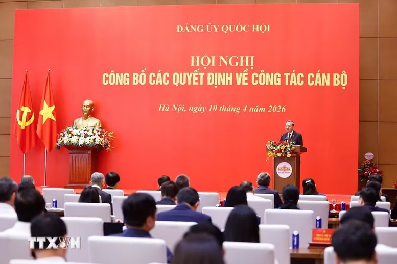 Tổng B&iacute; thư, Chủ tịch nước đề nghị Đảng ủy Quốc hội phải đặc biệt coi trọng c&ocirc;ng t&aacute;c x&acirc;y dựng Đảng bộ Quốc hội thực sự trong sạch, vững mạnh, ti&ecirc;u biểu về bản lĩnh ch&iacute;nh trị, đạo đức, lối sống v&agrave; năng lực l&atilde;nh đạo - Ảnh: TTXVN