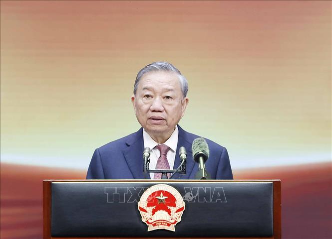 Tổng B&iacute; thư, Chủ tịch nước T&ocirc; L&acirc;m ph&aacute;t biểu. Ảnh: Thống Nhất/TTXVN