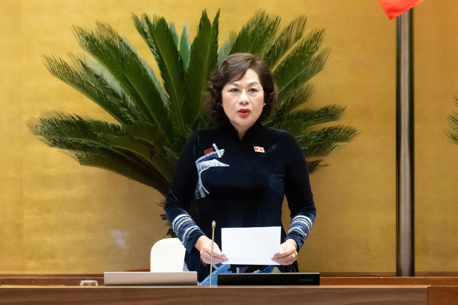 Ph&oacute; Chủ tịch Quốc hội Nguyễn Thị Hồng điều h&agrave;nh nội dung