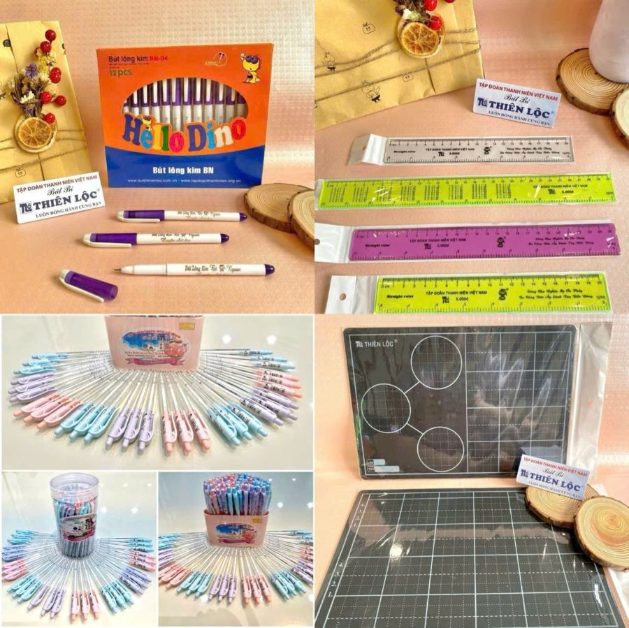 Thương hiệu B&uacute;t Bi Thi&ecirc;n lộc đa dạng sản phẩm: b&uacute;t bi, b&uacute;t l&ocirc;ng kim, b&uacute;t gel, b&uacute;t l&ocirc;ng dầu, thước học sinh, bảng học sinh&hellip; phục vụ rộng r&atilde;i cho nhiều nh&oacute;m người d&ugrave;ng.