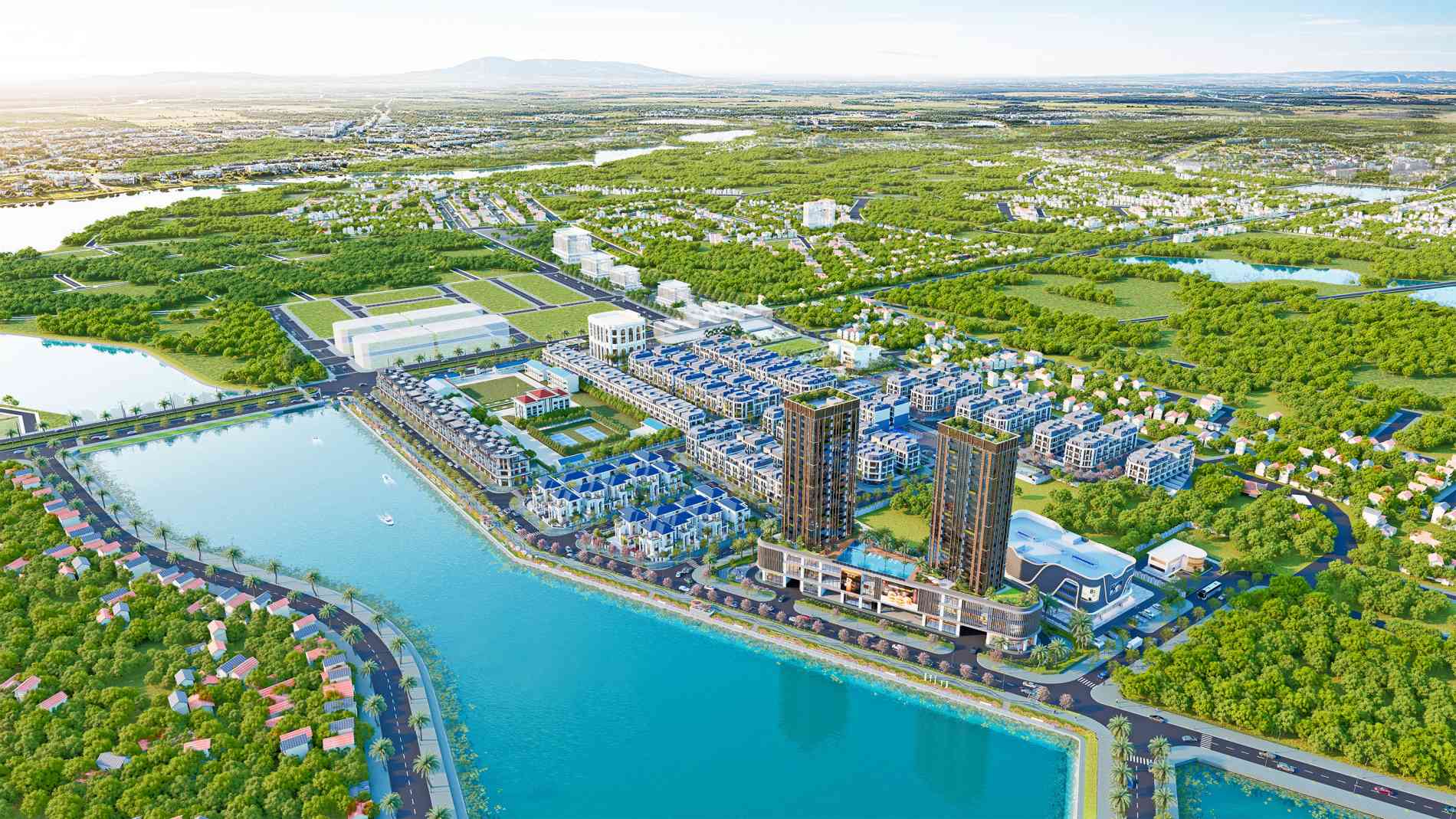 Phối cảnh tổng quan dự &aacute;n B&iacute;ch Động Lakeside.