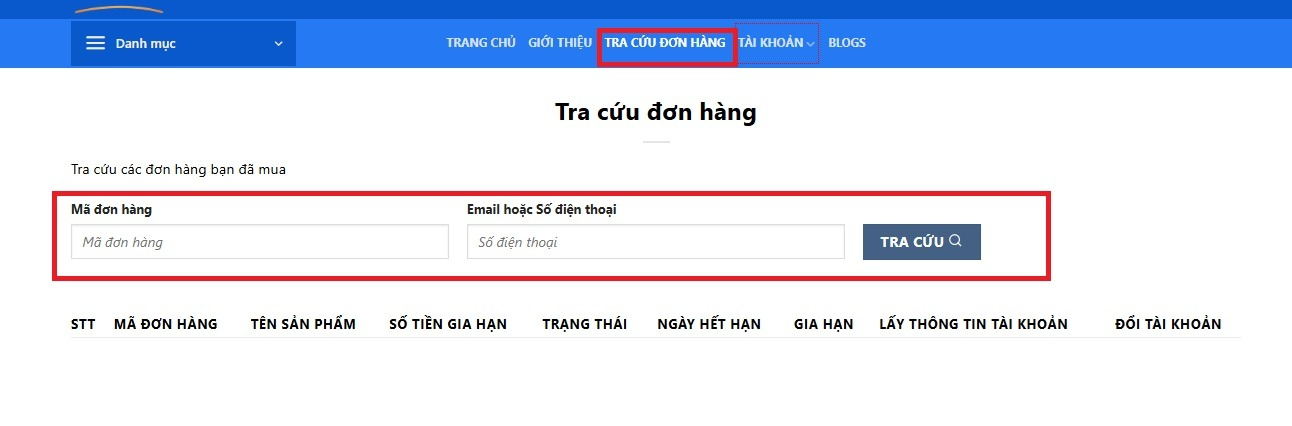 Bước 4: Từ m&atilde; đơn h&agrave;ng bạn c&oacute; thể v&agrave;o mục &ldquo;Tra cứu đơn h&agrave;ng&rdquo; để kiểm tra tiến độ.