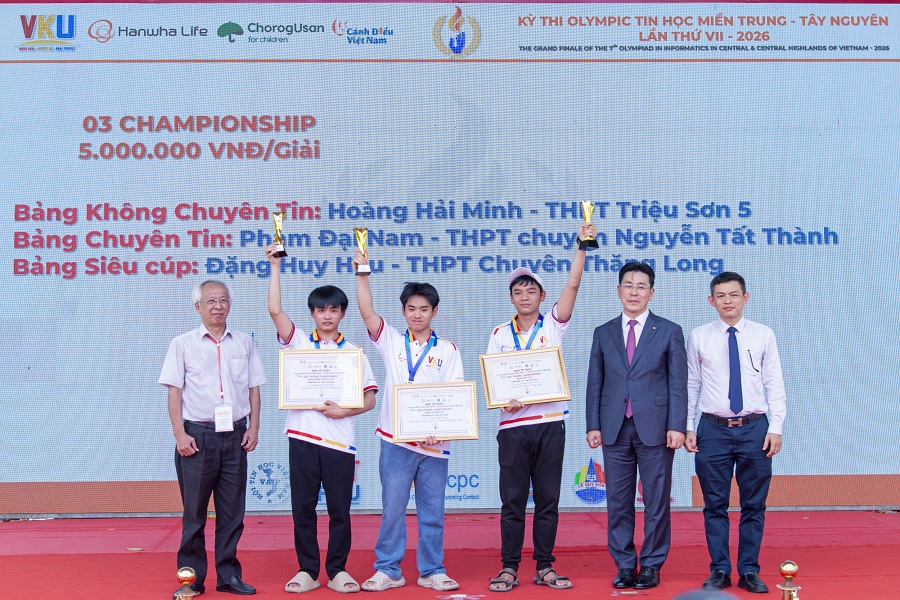 Học sinh Lâm Đồng giành Huy chương Vàng, dẫn đầu bảng Siêu cúp tại Olympic Tin học 2026