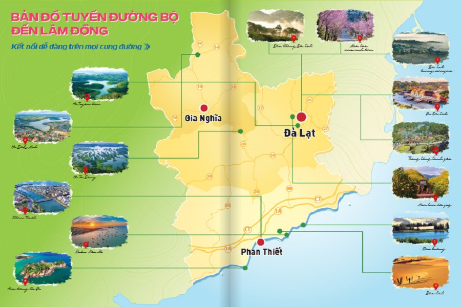 L&acirc;m Đồng gợi &yacute; những tuyến đường bộ để du kh&aacute;ch đến với Đ&agrave; Lạt