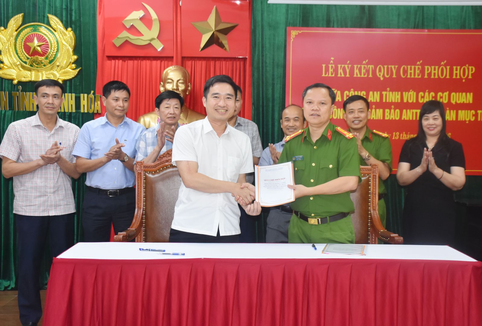 Công an tỉnh Thanh Hoá ký kết Quy chế phối hợp bảo đảm an ninh trật tự, bảo vệ mục tiêu trọng điểm