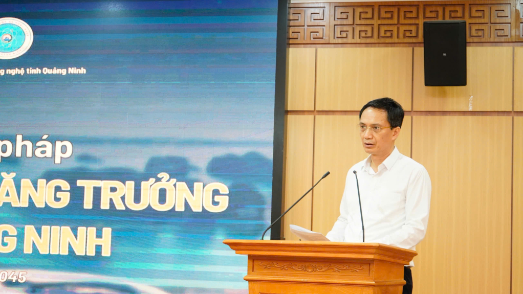 Ông Nguyễn Mạnh Cường, Bí thư Đảng ủy, Giám đốc Sở KH&CN Qu Ninhảng phát biểu khai mạc hội thảo Ông Nguyễn Mạnh Cường, Bí thư Đảng ủy, Giám đốc Sở KH&CN Qu Ninhảng phát biểu khai mạc hội thảo