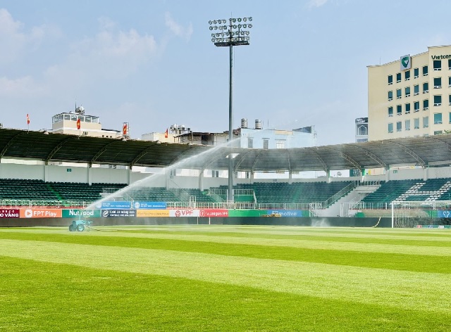 S&acirc;n vận động Pleiku Arena , nơi sẽ diễn ra c&aacute;c trận đấu của 2 giải b&oacute;ng đ&aacute; quốc tế.