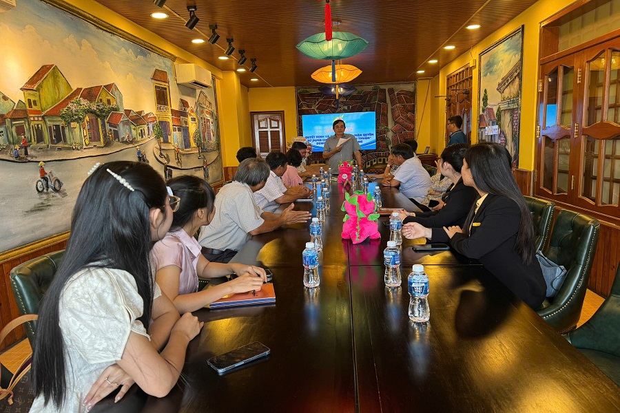 &Ocirc;ng Huỳnh Cảnh &ndash; Chủ tịch Hiệp hội Thanh long B&igrave;nh Thuận, ph&aacute;t biểu tại buổi lễ c&ocirc;ng bố quyết định v&agrave; trao giấy chứng nhận quyền sử dụng chỉ dẫn địa l&yacute; (CDĐL)