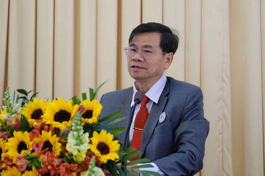 &Ocirc;ng Nguyễn Quang Minh, Chủ tịch Hội Chữ thập đỏ tỉnh L&acirc;m Đồng ph&aacute;t biểu