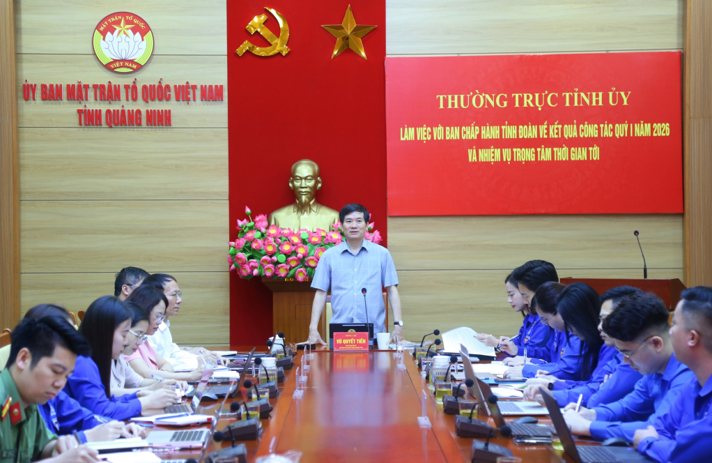 Thường trực Tỉnh ủy Quảng Ninh làm việc với Ban Chấp hành Tỉnh Đoàn