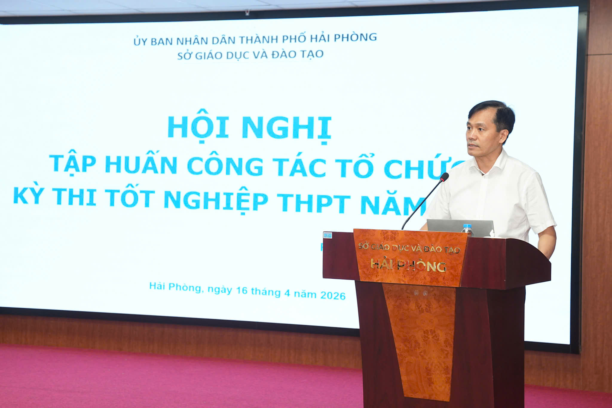 Đồng ch&iacute; B&ugrave;i Kh&aacute;nh To&agrave;n, Trưởng ph&ograve;ng Quản l&yacute; chất lượng th&ocirc;ng tin về c&ocirc;ng t&aacute;c tổ chức Kỳ thi tốt nghiệp THPT năm 2026.
