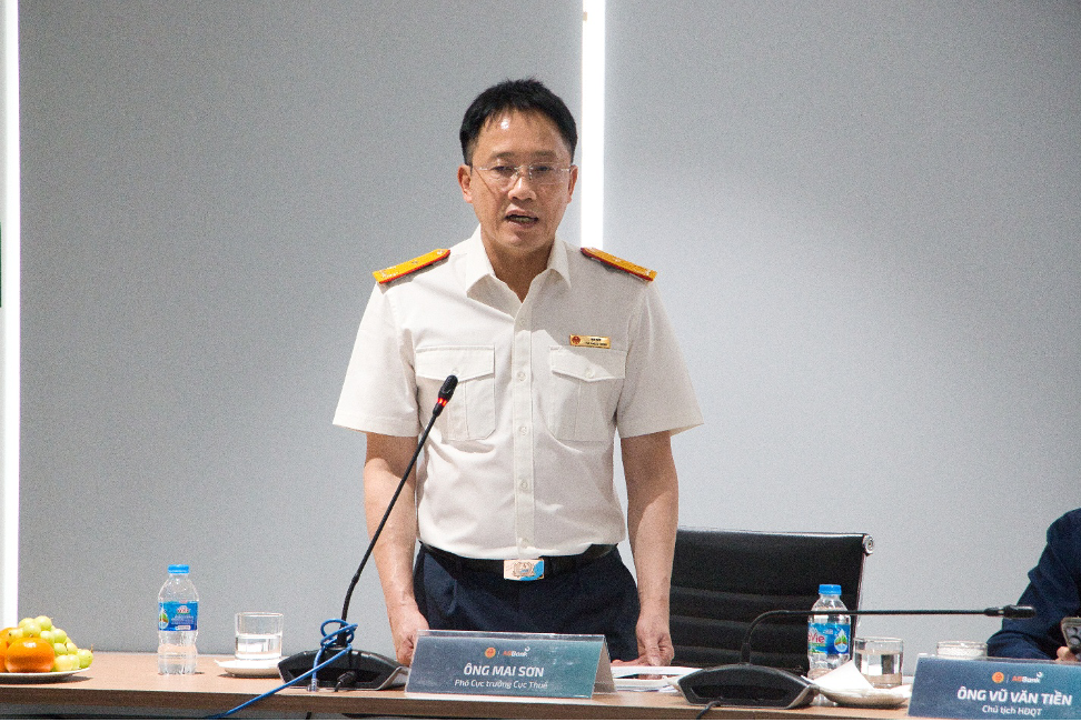 Ông Mai Sơn – Phó Cục trưởng Cục Thuế phát biểu tại sự kiện Ông Mai Sơn – Phó Cục trưởng Cục Thuế phát biểu tại sự kiện