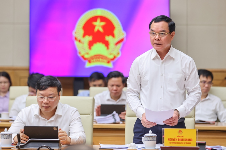 Bộ trưởng Bộ D&acirc;n tộc v&agrave; T&ocirc;n gi&aacute;o Nguyễn Đ&igrave;nh Khang ph&aacute;t biểu - Ảnh: VGP/Nhật Bắc