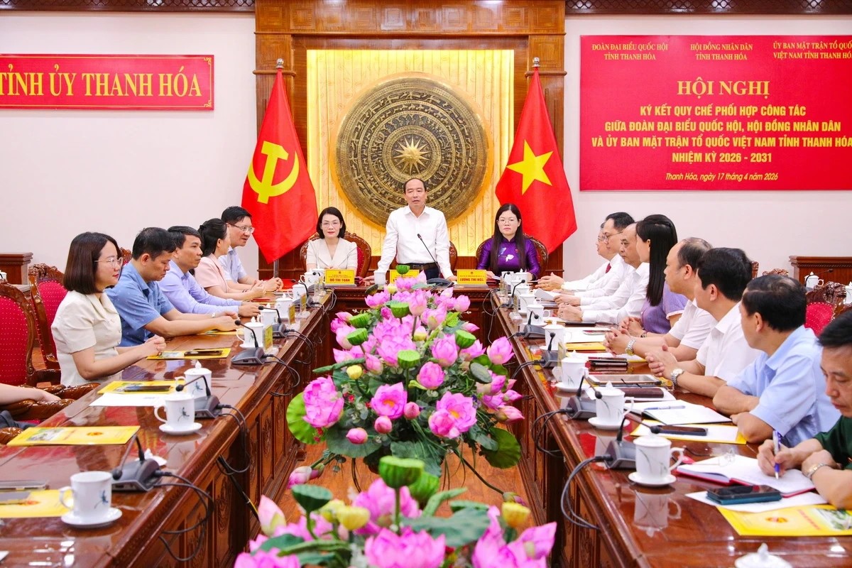 Ký kết Quy chế phối hợp giữa Đoàn đại biểu Quốc hội, Thường trực HĐND và Ủy ban MTTQ tỉnh Thanh Hóa