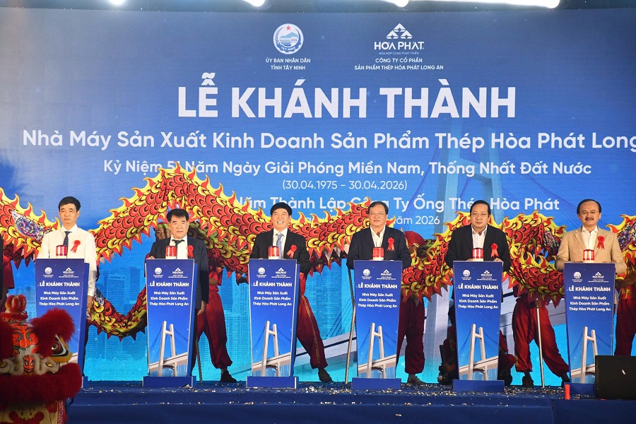 Kh&aacute;nh th&agrave;nh Nh&agrave; m&aacute;y sản xuất Kinh doanh Sản phẩm Th&eacute;p H&ograve;a Ph&aacute;t Long An ng&agrave;y 18/4/2026