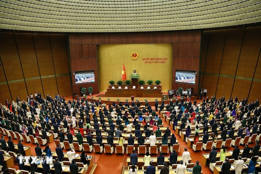 Phi&ecirc;n khai mạc Kỳ họp thứ Nhất, Quốc hội kh&oacute;a XVI. (Ảnh: Dương Giang/TTXVN)