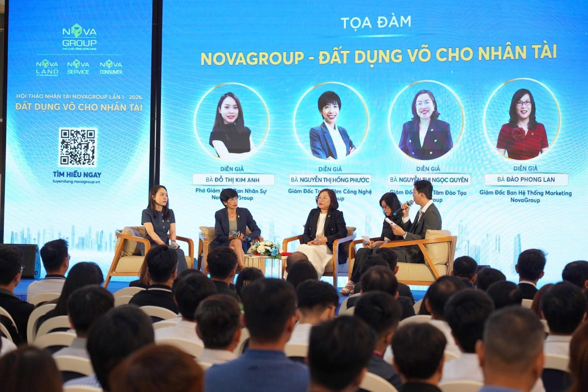Phi&ecirc;n tọa đ&agrave;m &ldquo;NovaGroup &ndash; Đất dụng v&otilde; cho Nh&acirc;n t&agrave;i&rdquo; chia sẻ th&ocirc;ng tin chi tiết về hệ thống ph&uacute;c lợi to&agrave;n diện cũng như lộ tr&igrave;nh ph&aacute;t triển tại NovaGroup