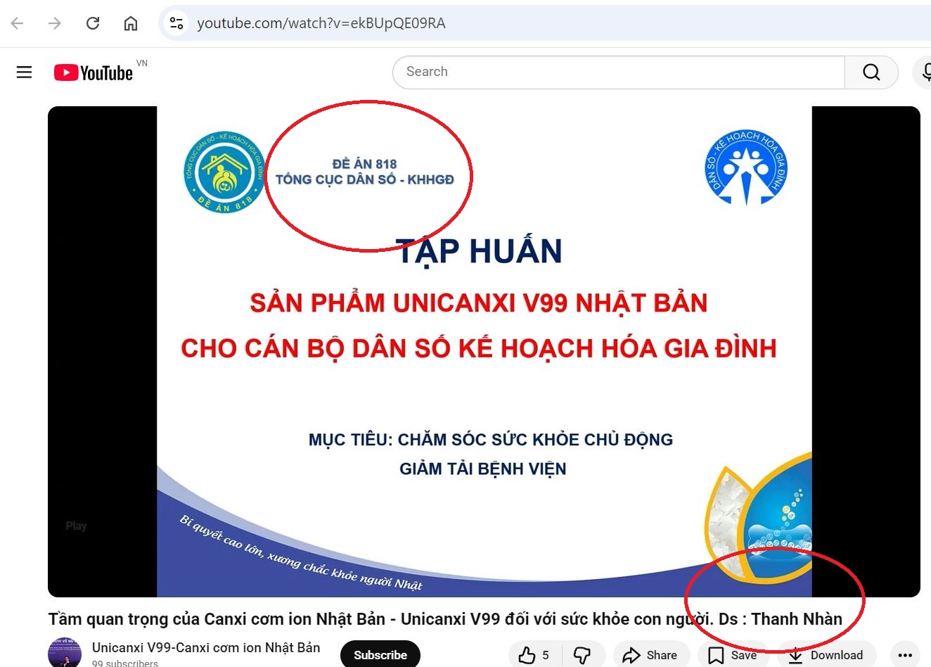 Nội dung b&agrave;i giảng c&oacute; in logo của Đề &aacute;n 818 của Bộ Y tế do b&agrave; Thanh Nh&agrave;n thuyết giảng