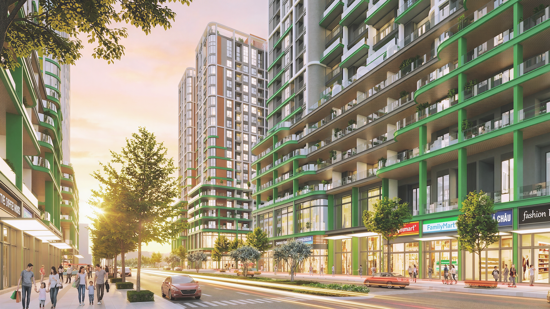 D&atilde;y shophouse khối đế sầm uất, cung cấp &ldquo;1001 dịch vụ tiện &iacute;ch&rdquo;. Ảnh: Sun Property