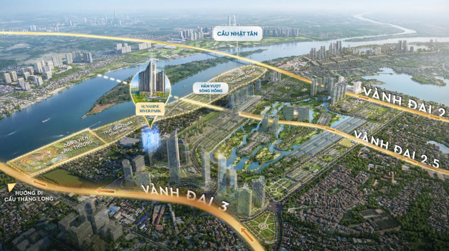 Sunshine River Park l&agrave; toạ độ hưởng lợi đầu ti&ecirc;n của một h&agrave;nh lang kinh tế - văn h&oacute;a chiến lược mới cộng hưởng c&ugrave;ng loạt dự &aacute;n hạ tầng trọng điểm