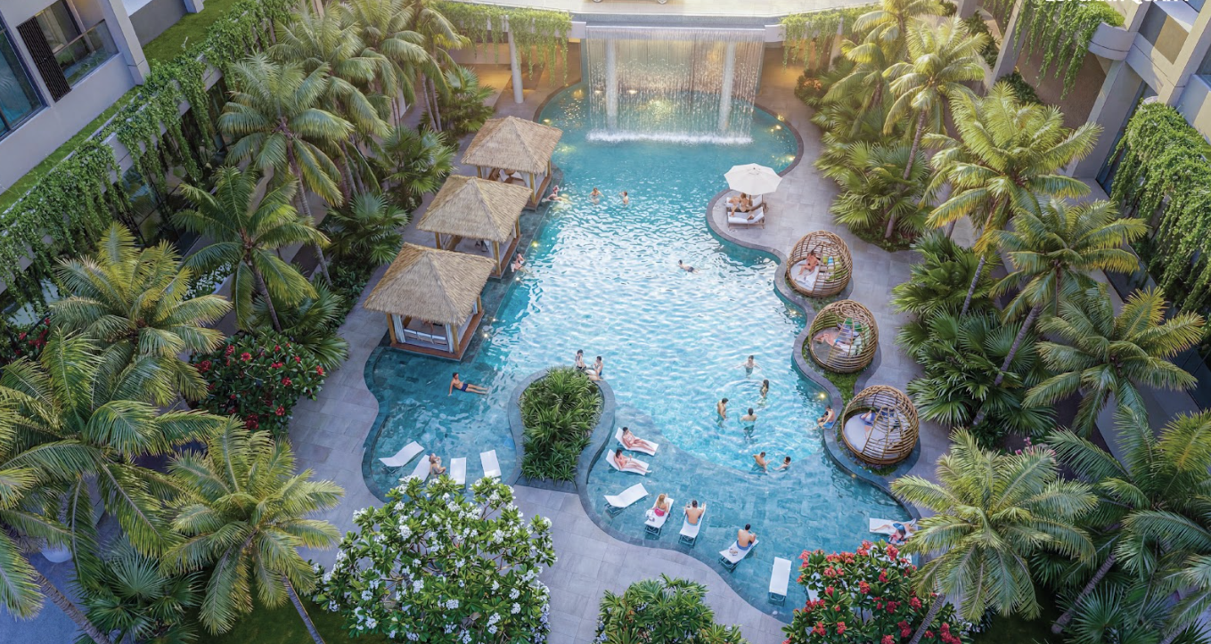 River Park Oasis, hệ sinh th&aacute;i mặt nước uốn lượn v&agrave; th&aacute;c tr&agrave;n đa tầng, kiến tạo trải nghiệm resort ngay dưới ch&acirc;n nh&agrave;