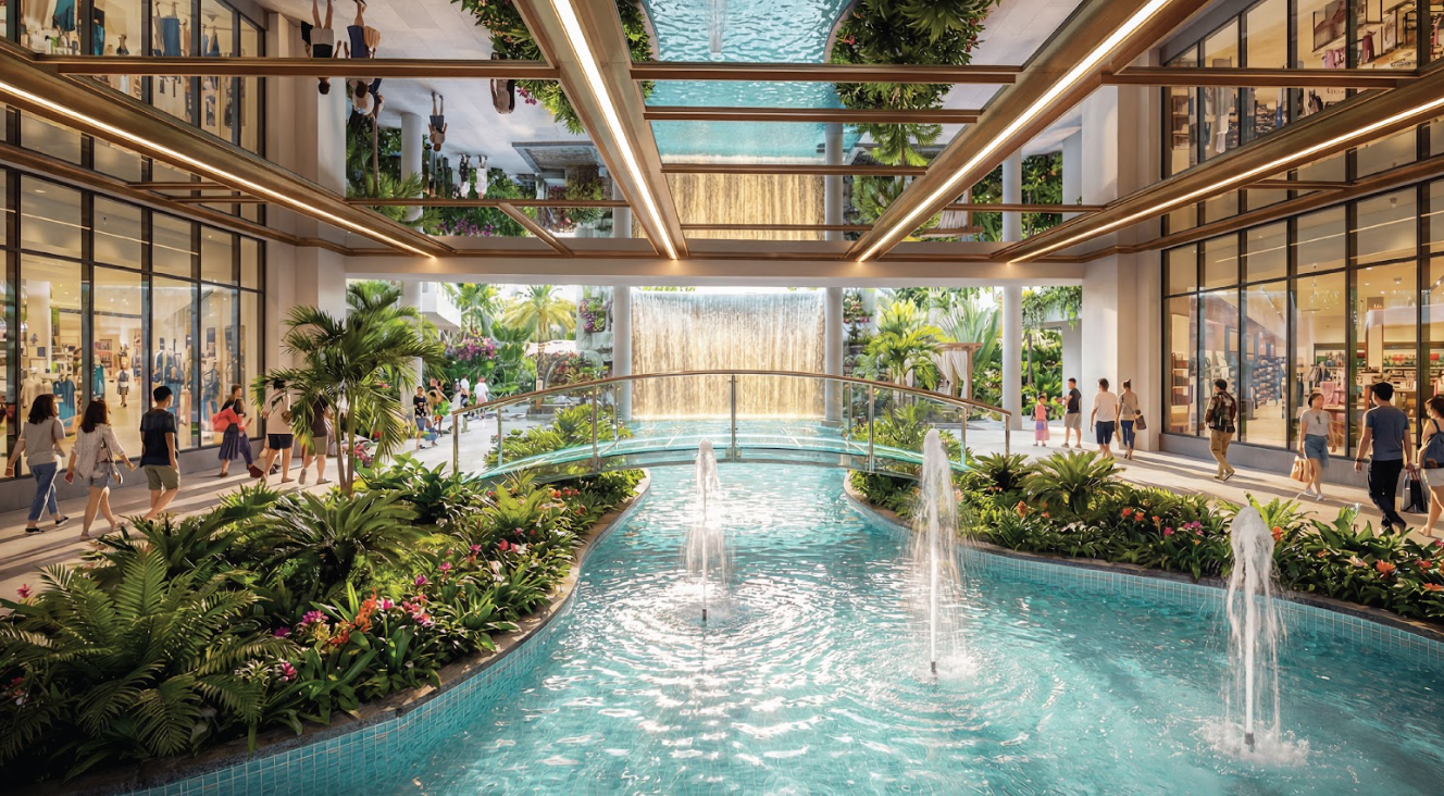 Cụm cửa h&agrave;ng giới hạn mở ra một tầng dịch vụ chọn lọc, hướng trọn tầm nh&igrave;n về hồ bơi mang hơi thở resort xanh m&aacute;t.