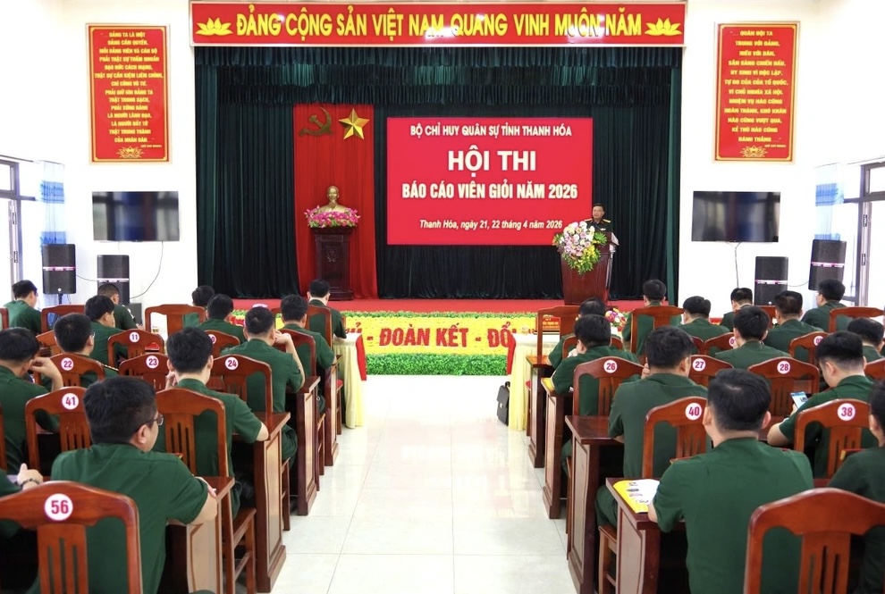 Bộ Chỉ huy Quân sự tỉnh Thanh Hóa khai mạc Hội thi báo cáo viên giỏi năm 2026