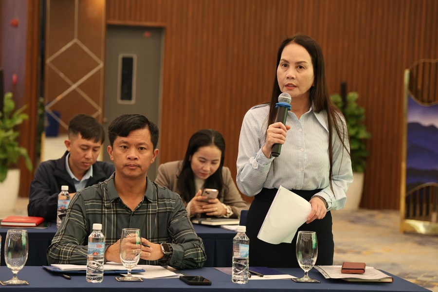 Đồng ch&iacute; Nguyễn Thị B&iacute;ch Ngọc, Ph&oacute; Gi&aacute;m đốc Sở Văn h&oacute;a, Thể thao v&agrave; Du lịch L&acirc;m Đồng ph&aacute;t biểu tại buổi kiểm tra