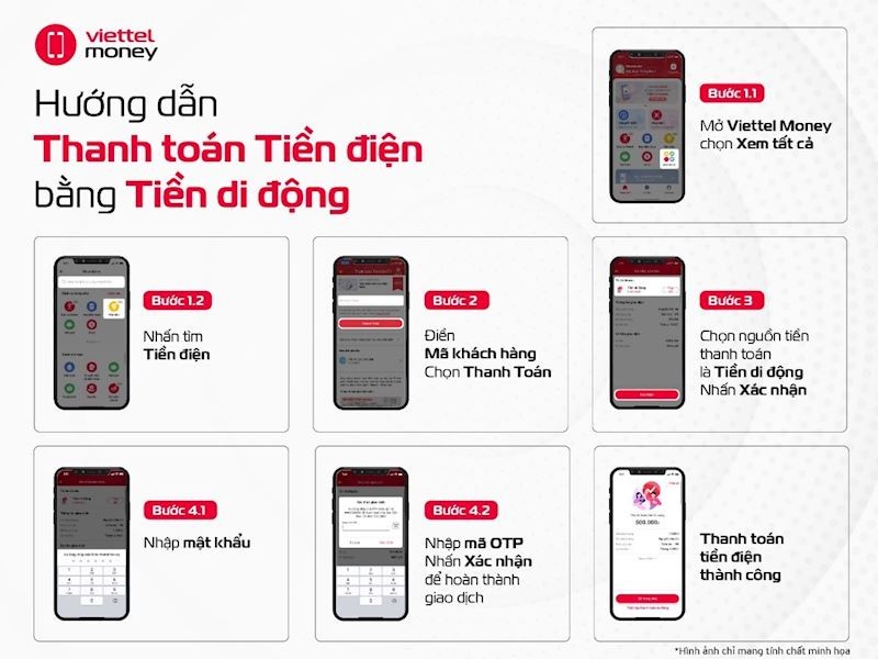Hướng dẫn thanh to&aacute;n tiền điện bằng tiền di động tr&ecirc;n ứng dụng Viettel Money
