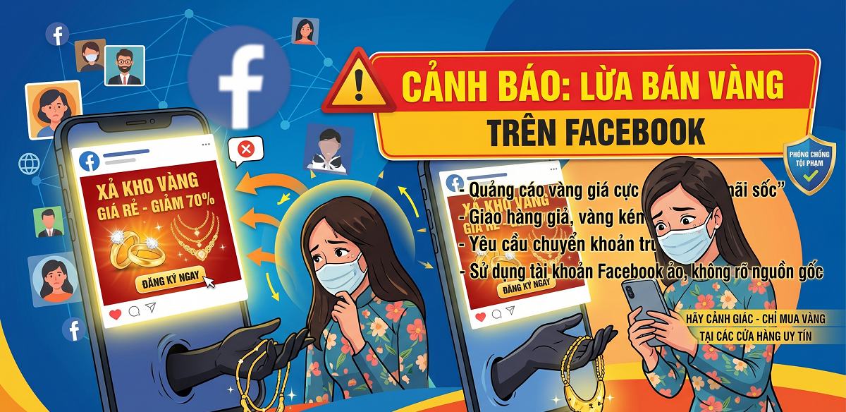 Công an TP Hà Nội cảnh báo thủ đoạn lừa đảo mua bán vàng qua mạng xã hội, chiếm đoạt hàng trăm triệu đồng