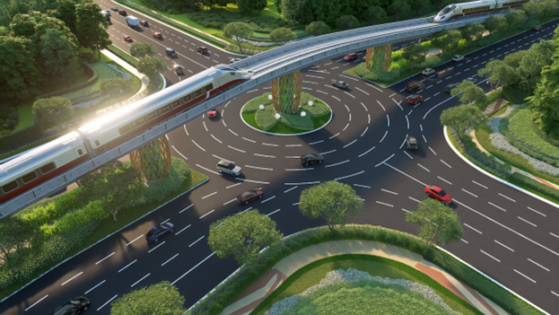 Tuyến đường ĐT.975 khi ho&agrave;n th&agrave;nh sẽ được mở rộng l&ecirc;n 10 l&agrave;n xe. Ảnh: Sun Group