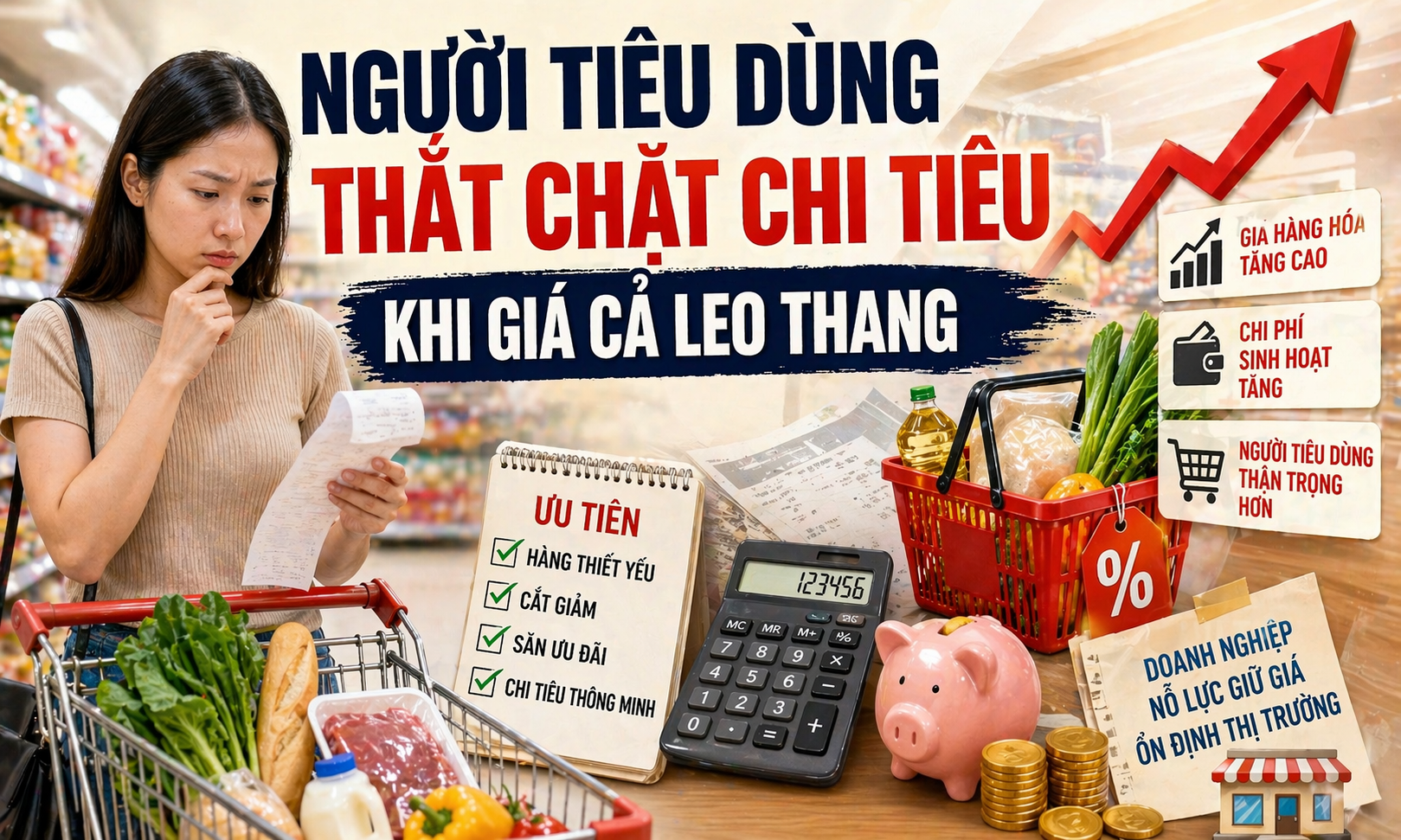 Người tiêu dùng thắt chặt chi tiêu khi giá cả leo thang