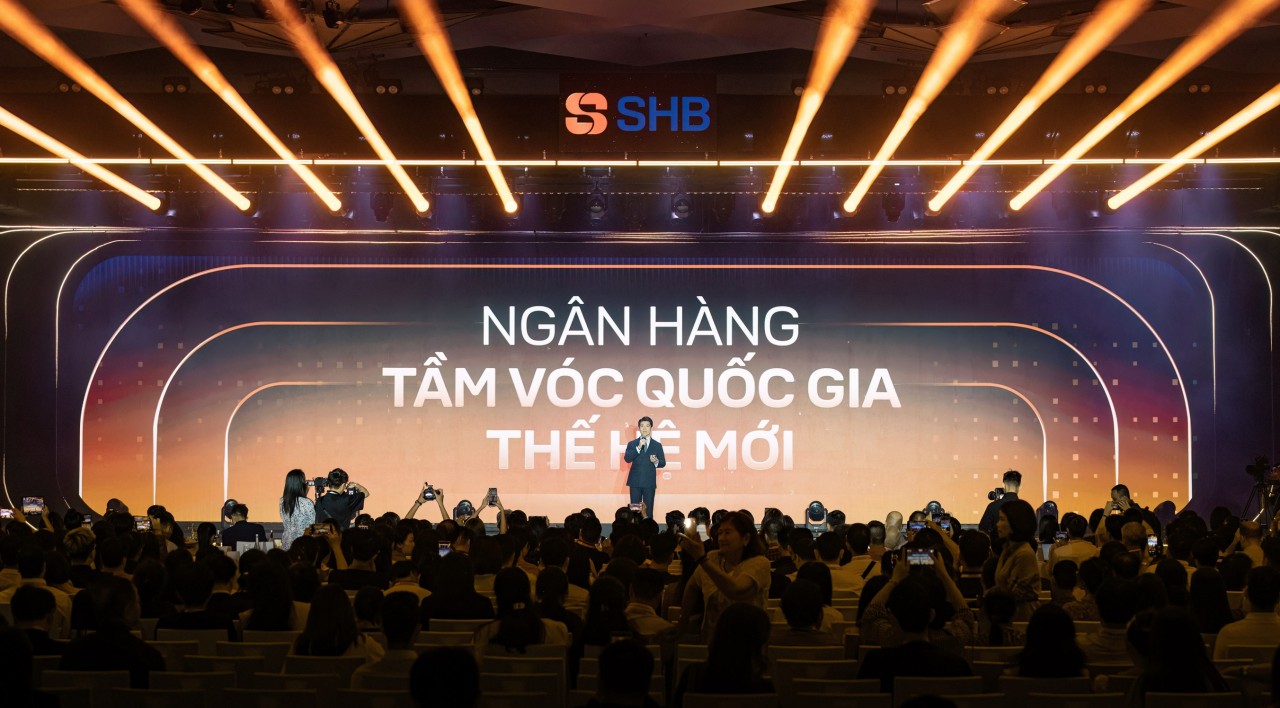 Tại Đại hội, SHB ch&iacute;nh thức giới thiệu bộ nhận diện thương hiệu mới.