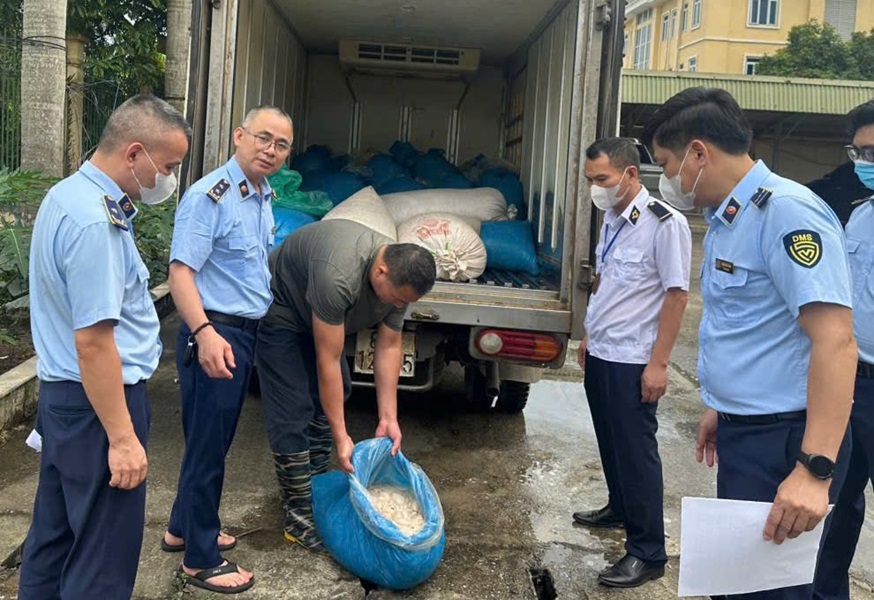 Hưng Yên: Phát hiện hơn 1 tấn lòng lợn ôi thiu trên đường vận chuyển tiêu thụ