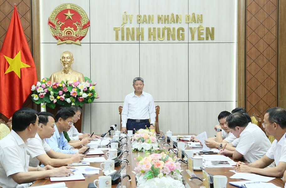 &Ocirc;ng Nguyễn Mạnh Quyền, Ph&oacute; B&iacute; thư Tỉnh ủy, Chủ tịch UBND tỉnh ph&aacute;t biểu chỉ đạo tại cuộc họp