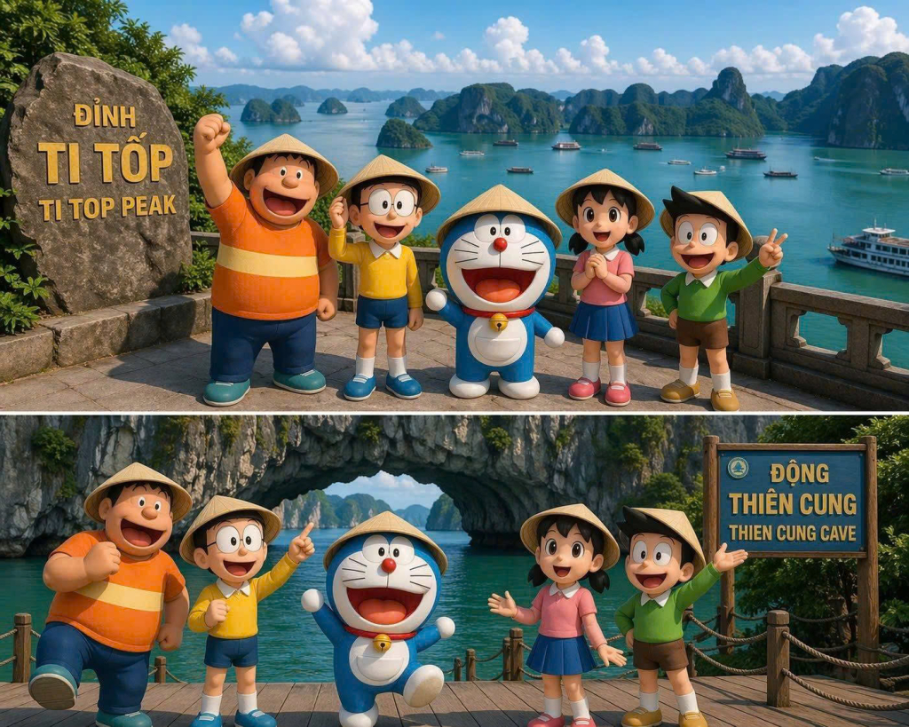 Vịnh Hạ Long là bối cảnh chính trong tập phim Doraemon đặc biệt "Món quà là chuyến du lịch đến Việt Nam"