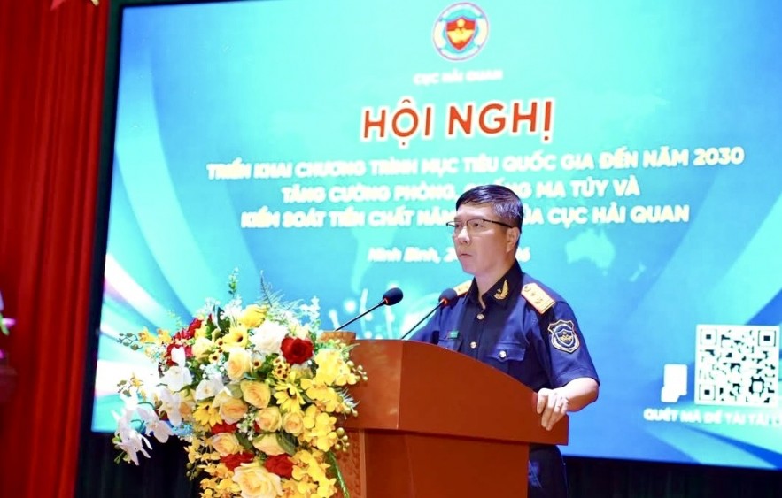 &Ocirc;ng Lưu Mạnh Tưởng, Ph&oacute; Cục trưởng Cục Hải quan ph&aacute;t biểu tại hội nghị. Ảnh: CHQ