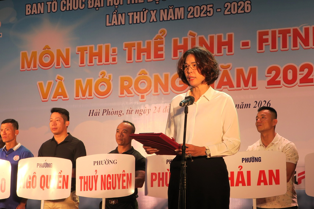Gần 100 vận động viên tham gia môn thi Thể hình - Fitness và mở rộng năm 2026 tại thành phố Hải Phòng