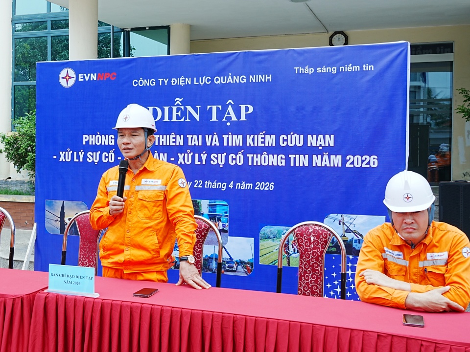 Chuỗi diễn tập Phòng chống thiên tai và Tìm kiếm cứu nạn tại Công ty Điện lực Quảng Ninh