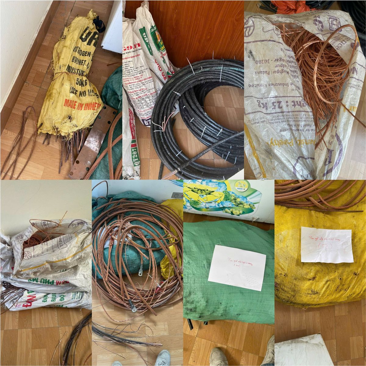 Tang vật thu được của c&aacute;c đối tượng