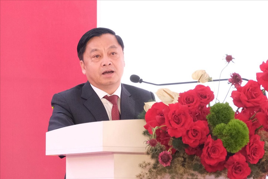 &Ocirc;ng V&otilde; Văn Thanh, Ph&oacute; Gi&aacute;m đốc Ng&acirc;n h&agrave;ng Nh&agrave; nước Chi nh&aacute;nh Khu vực 10 ph&aacute;t biểu tại buổi lễ