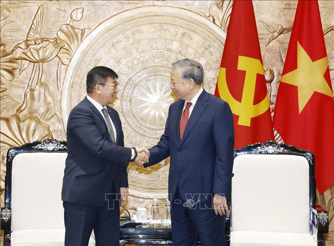 Tổng B&iacute; thư, Chủ tịch nước T&ocirc; L&acirc;m tiếp Đại sứ M&ocirc;ng Cổ tại Việt Nam Jigjee Sereejav. Ảnh: Thống Nhất/TTXVN