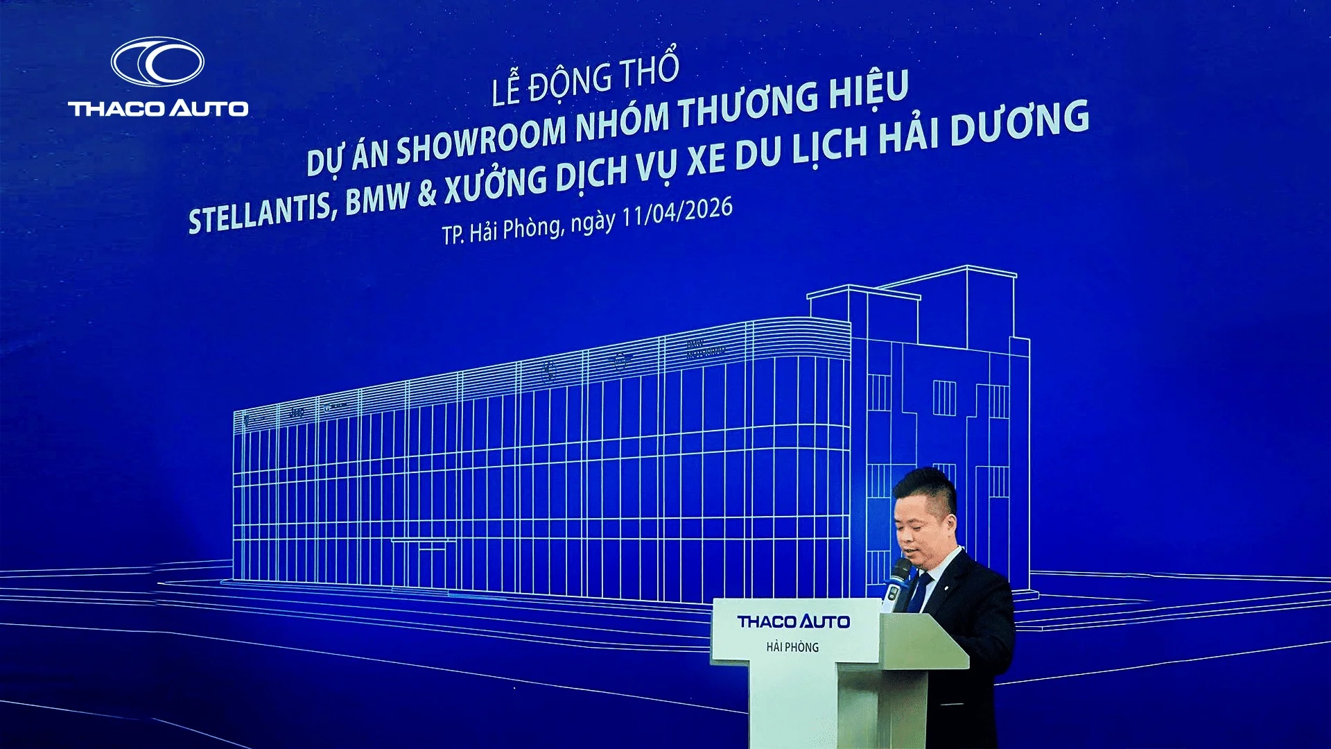 Dự &aacute;n Showroom nh&oacute;m thương hiệu Stellantis, BMW & Xưởng Dịch vụ Xe Du lịch Hải Dương toạ lạc tại KCN Kỹ thuật cao An Ph&aacute;t, phường Việt H&ograve;a, Hải Ph&ograve;ng.