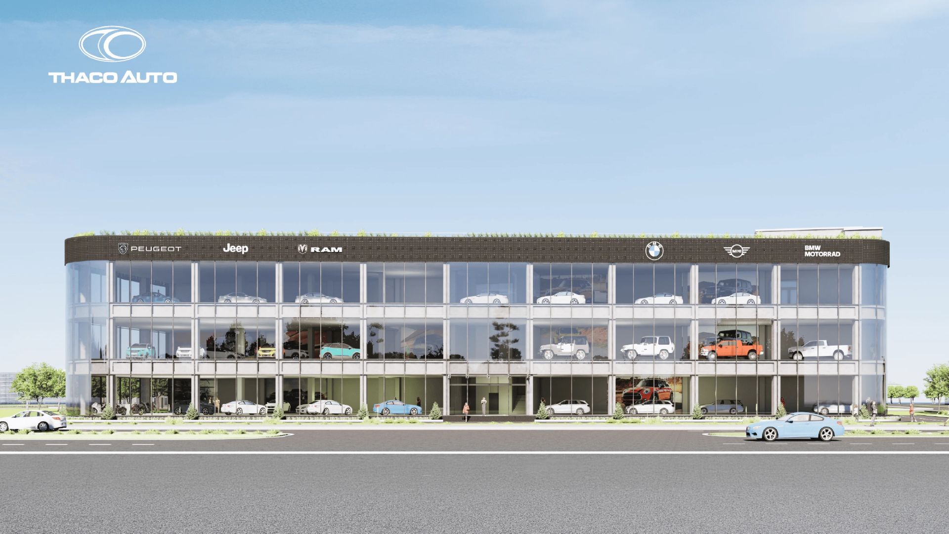 Dự &aacute;n Showroom nh&oacute;m thương hiệu Stellantis, BMW & Xưởng Dịch vụ Xe Du lịch Hải Dương trưng b&agrave;y c&aacute;c thương hiệu xe Ch&acirc;u &Acirc;u gồm BMW, MINI, BMW Motorrad, Peugeot, Jeep, RAM.