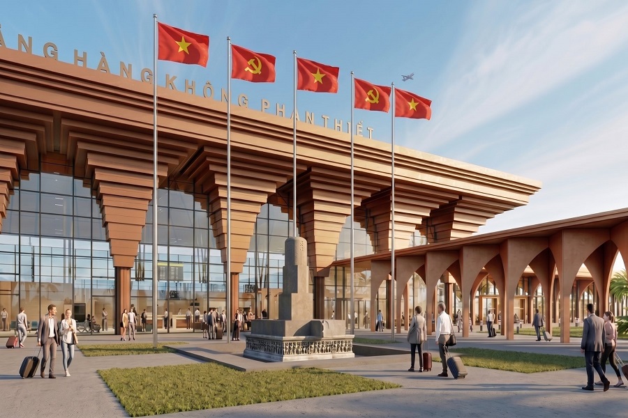 S&acirc;n bay Phan Thiết c&oacute; c&ocirc;ng suất thiết kế khoảng 2 triệu h&agrave;nh kh&aacute;ch mỗi năm ở giai đoạn 1