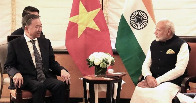 Tổng B&iacute; thư, Chủ tịch nước T&ocirc; L&acirc;m gặp Thủ tướng Ấn Độ Narendra Modi, trong khu&ocirc;n khổ chuyến tham dự Đại hội đồng Li&ecirc;n hợp quốc kh&oacute;a 79 v&agrave; l&agrave;m việc tại Hoa Kỳ, ng&agrave;y 23/9/2024 (giờ địa phương), tại New York. (Ảnh: TTXVN)