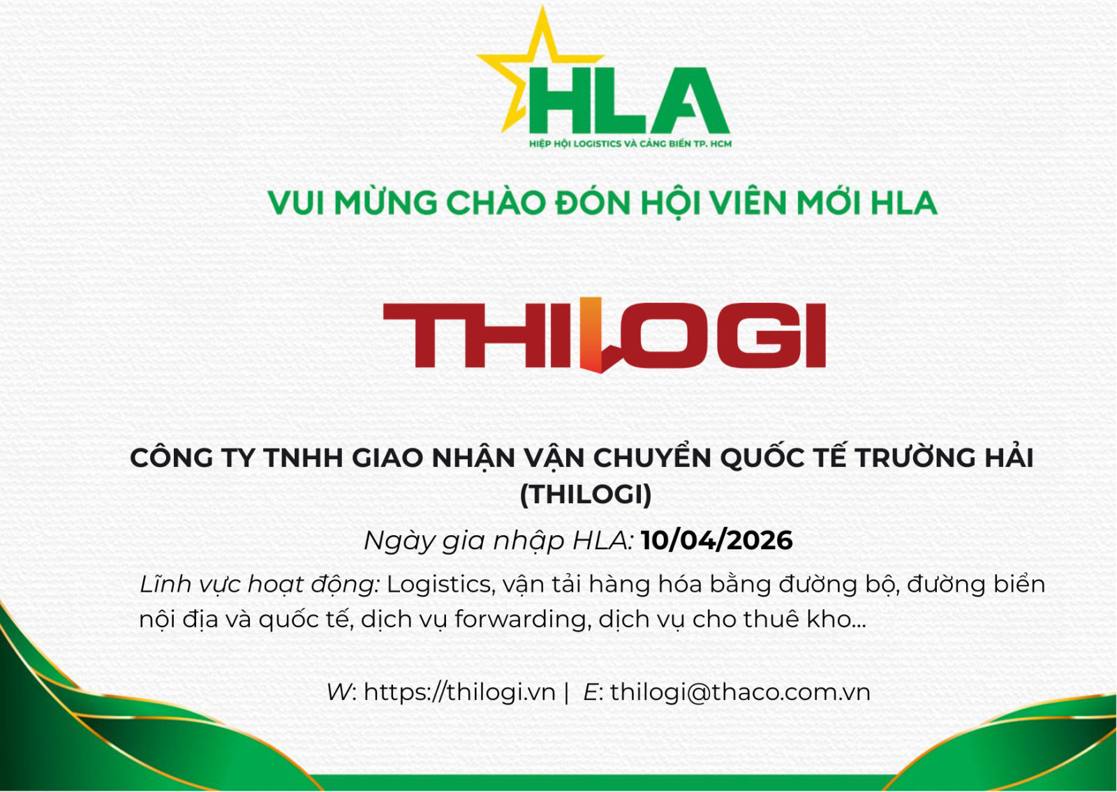 Chứng nhận th&agrave;nh vi&ecirc;n HLA